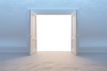 PNG open door mockup, transparent design