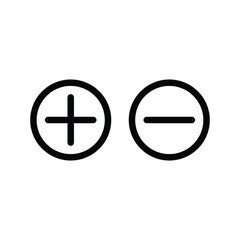 Obraz premium Plus and minus sign in round circle. minus and plus line styles. minus and plus vector icon and symble