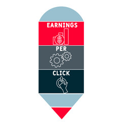 EPC - earnings per click acronym. business concept background. vector illustration concept with keywords and icons. lettering illustration with icons for web banner, flyer, landing