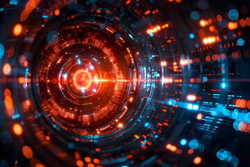 Obraz premium digital art piece that appears to be a futuristic or technological landscape.