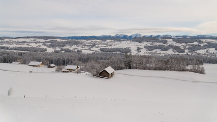 Fototapeta premium View of the German Alps in winter
