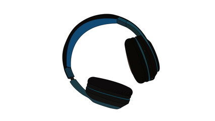 Blue on-ear headphones technology for listening to music, podcasts and calls