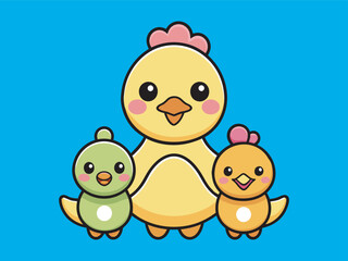 Duck kawaii Illustration cartoon character, Duck baby
