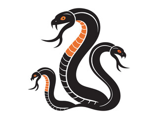 Snake silhouette set design Vector isolated , white background. flat design