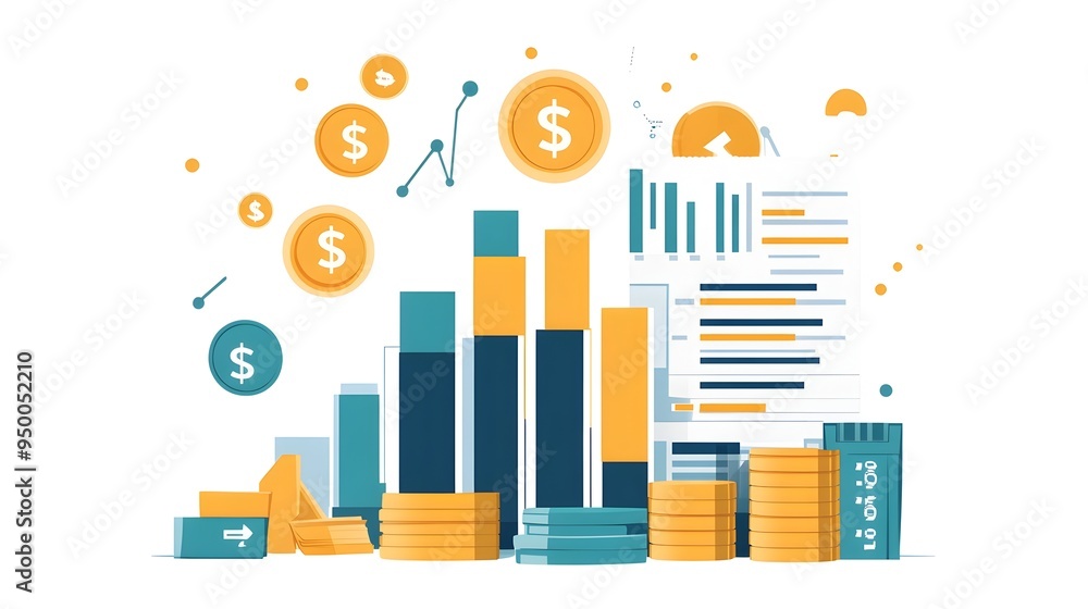 Poster comprehensive infographic visualizing the cash flow statement of a public company for financial repo