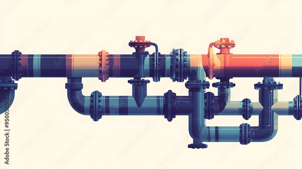 Poster comprehensive pipeline network for water supply and distribution an intricate system of interconnect