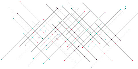 abstract line or strokes with dots, dotted line, node point, digital background vector design concept. abstract technology White background  Future new technology for business or science presentation.