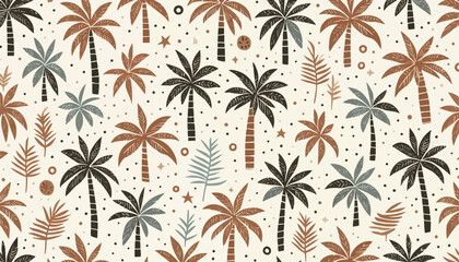 seamless pattern with palm trees