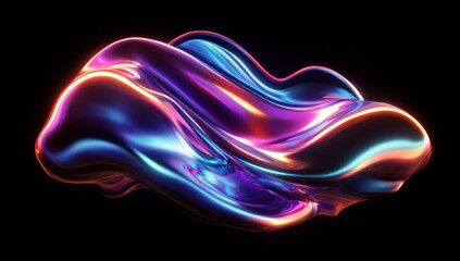 Abstract 3D Render of a Shiny Metallic Shape
