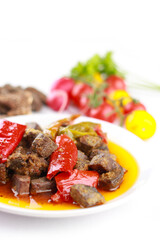 Turkish Fried Liver Delight: Served with Pilaf