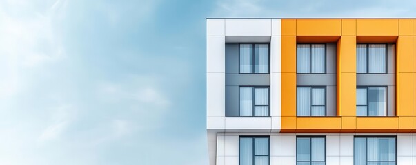 Fototapeta premium New residential complex with innovative designs in an urban area, contemporary architecture, city real estate