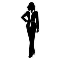 Fototapeta premium A Business woman standing pose vector silhouette 3
