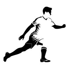 A Soccer player vector silhouette isolated white background