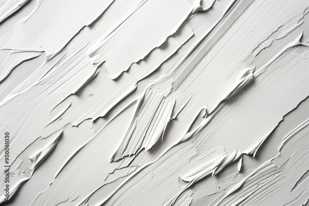 Poster white paint strokes on flat surface create contemporary abstract background with textured design. mi