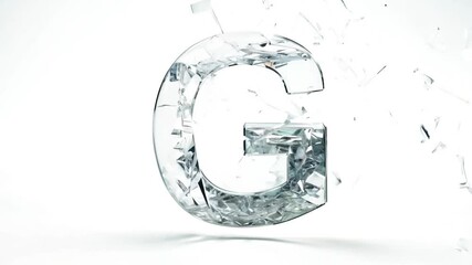 Shattered Glass Letter G on a Plain Background Captures Attention Generative AI - Powered by Adobe