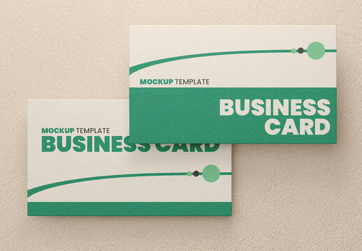 Overlapping Business Cards Mockup