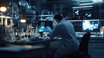 Scientist Working in a Modern Laboratory