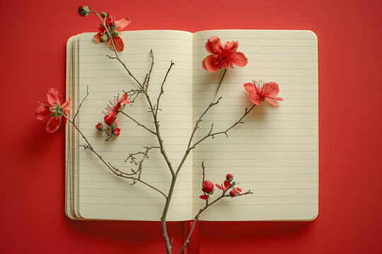 A composition notebook with doodles on the cover