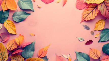 Fototapeta premium Golden Autumn Leaf: Rustic Background with Copy Space for Seasonal Design