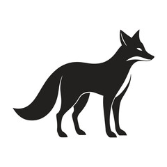 Isolated fox silhouette vector on white background.