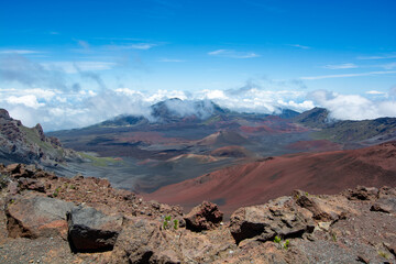 Haleakala volcano -moonlike landscape on the island of maui, hawaii