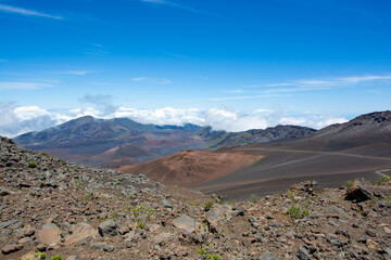 Haleakala volcano -moonlike landscape on the island of maui, hawaii