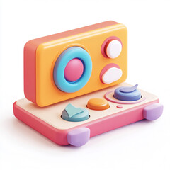 An play modern cartoon icon in 3D on white background