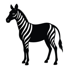 Zebra silhouette vector art and illustration