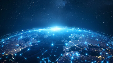 2d illustration world map abstract background.Global network connection. World map point and line composition concept of global business.