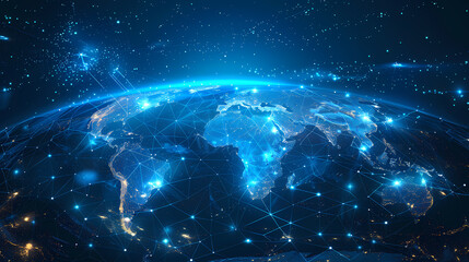 2d illustration world map abstract background.Global network connection. World map point and line composition concept of global business.