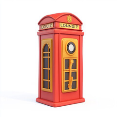 An london telephone modern cartoon icon in 3D on white background