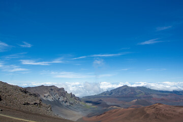 Haleakala volcano -moonlike landscape on the island of maui, hawaii