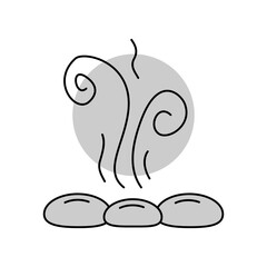 camping campfire stone vector. camping sticker