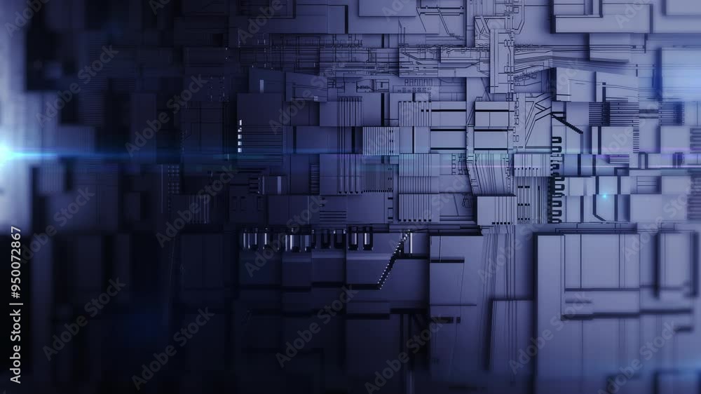 Poster 3d abstract background basic geometry line element. video template widescreen aspect ratio
