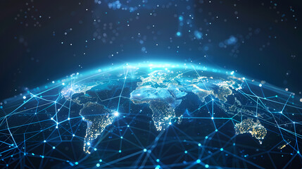 2d illustration world map abstract background.Global network connection. World map point and line composition concept of global business.