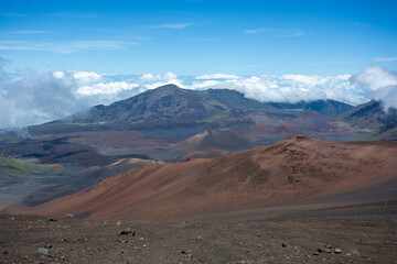 Haleakala volcano -moonlike landscape on the island of maui, hawaii
