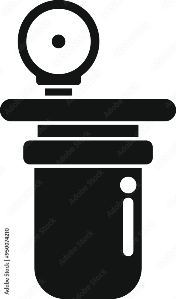 Poster sperm bank flask icon in simple style isolated on white background