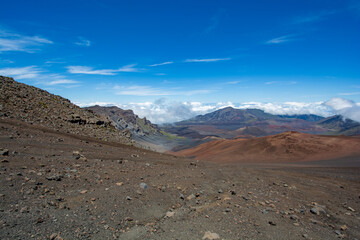 Haleakala volcano -moonlike landscape on the island of maui, hawaii