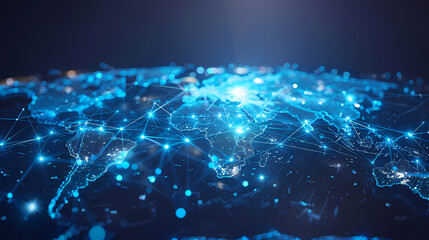 Fototapeta premium 2d illustration world map abstract background.Global network connection. World map point and line composition concept of global business.