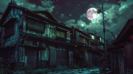 Obraz premium Tokyo Alley and Old Traditional House