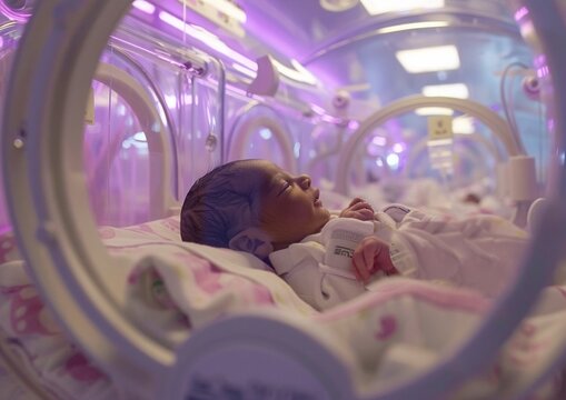 World Prematurity Day. Prematurity baby in clinic. November 17th.Prematurity awareness month. 