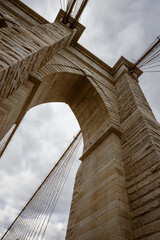 Brooklyn Bridge Morning Upward View 