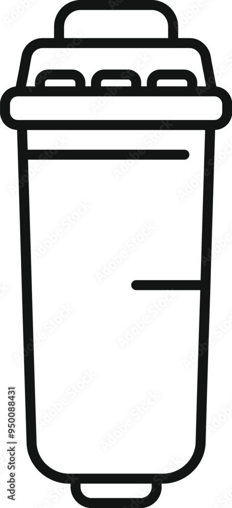 Canvas Prints Simple line vector icon for websites and mobile applications representing a water filter cartridge replacing a reverse osmosis membrane