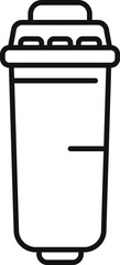 Simple line vector icon for websites and mobile applications representing a water filter cartridge replacing a reverse osmosis membrane