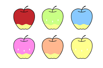 いろんなリンゴの素材イラスト