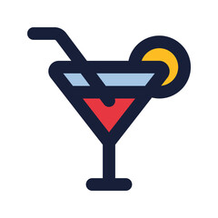 cocktail flat line icon