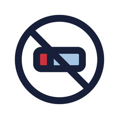 no smoking flat line icon