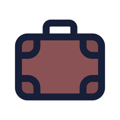 suitcase flat line icon