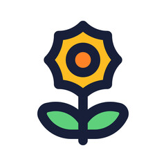 sunflower flat line icon