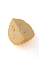Piece of cheese isolated on a white background.